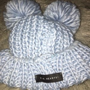 Knit baby blue beanie